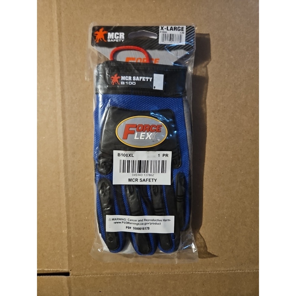 MCR Safety B100XL ForceFlex Clarino Synthetic Leather Gloves‎ with Adjustable